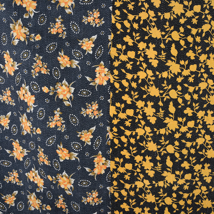 Detail From Vintage Bengali Kantha Throw | Indigo Antiques