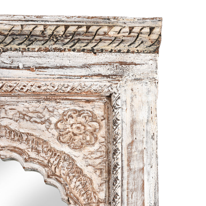 Corner Detail From Indian Mirror Made From An Old Teak Window - 19thC | Indigo Antiques