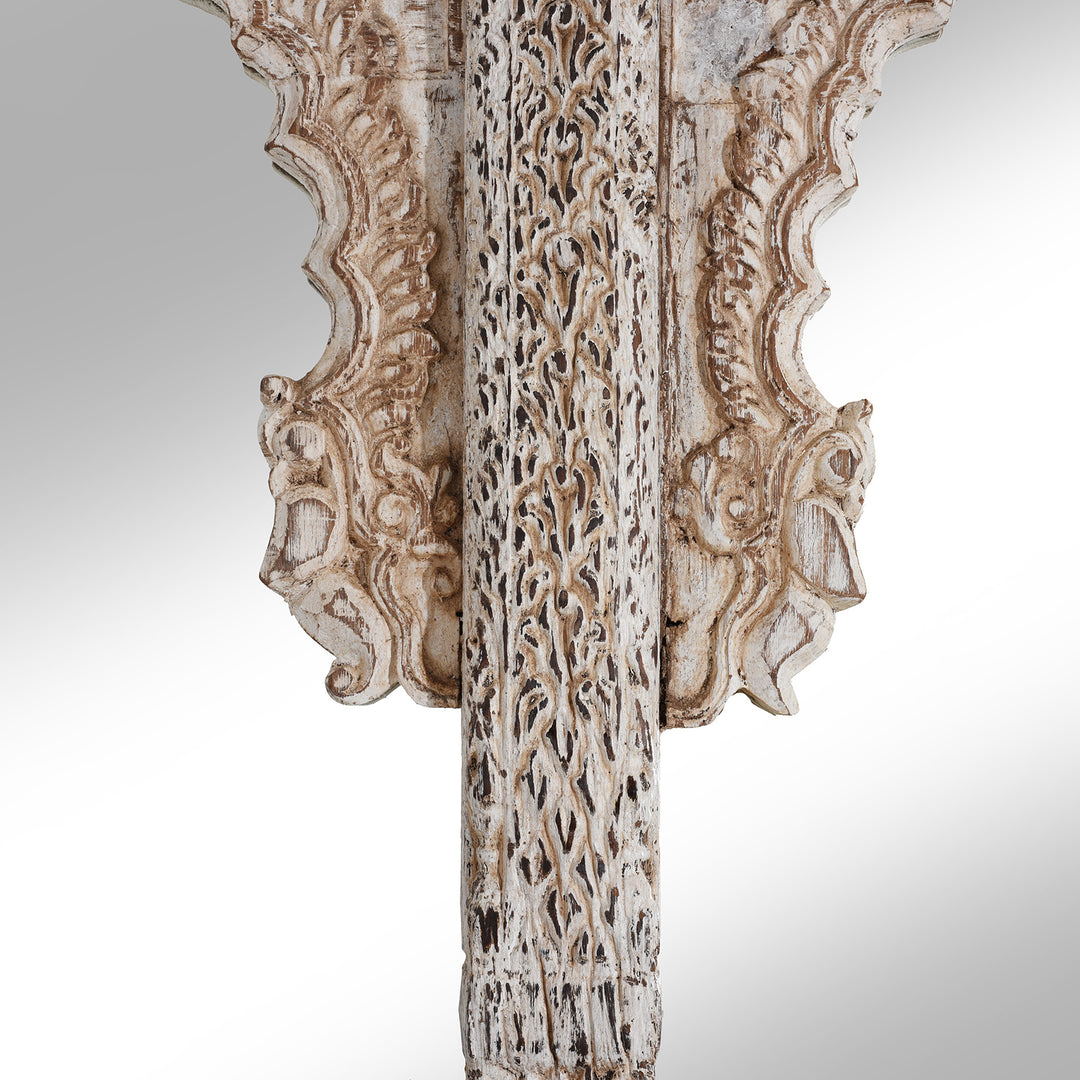 Parrot Carving Detail From Indian Mirror Made From An Old Teak Window - 19thC | Indigo Antiques
