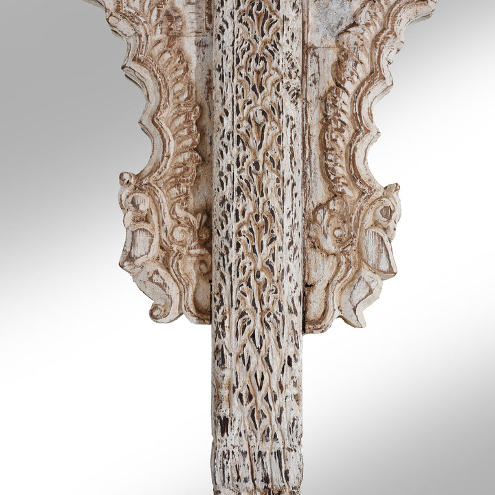 Parrot Carving Detail From Indian Mirror Made From An Old Teak Window - 19thC | Indigo Antiques
