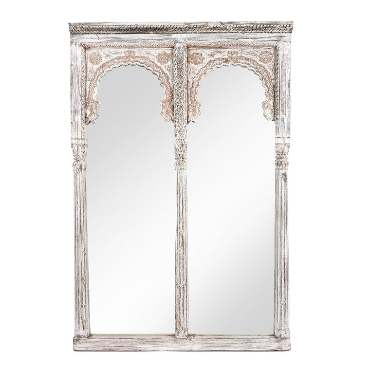 Indian Mirror Made From An Old Teak Window - 19thC | Indigo Antiques