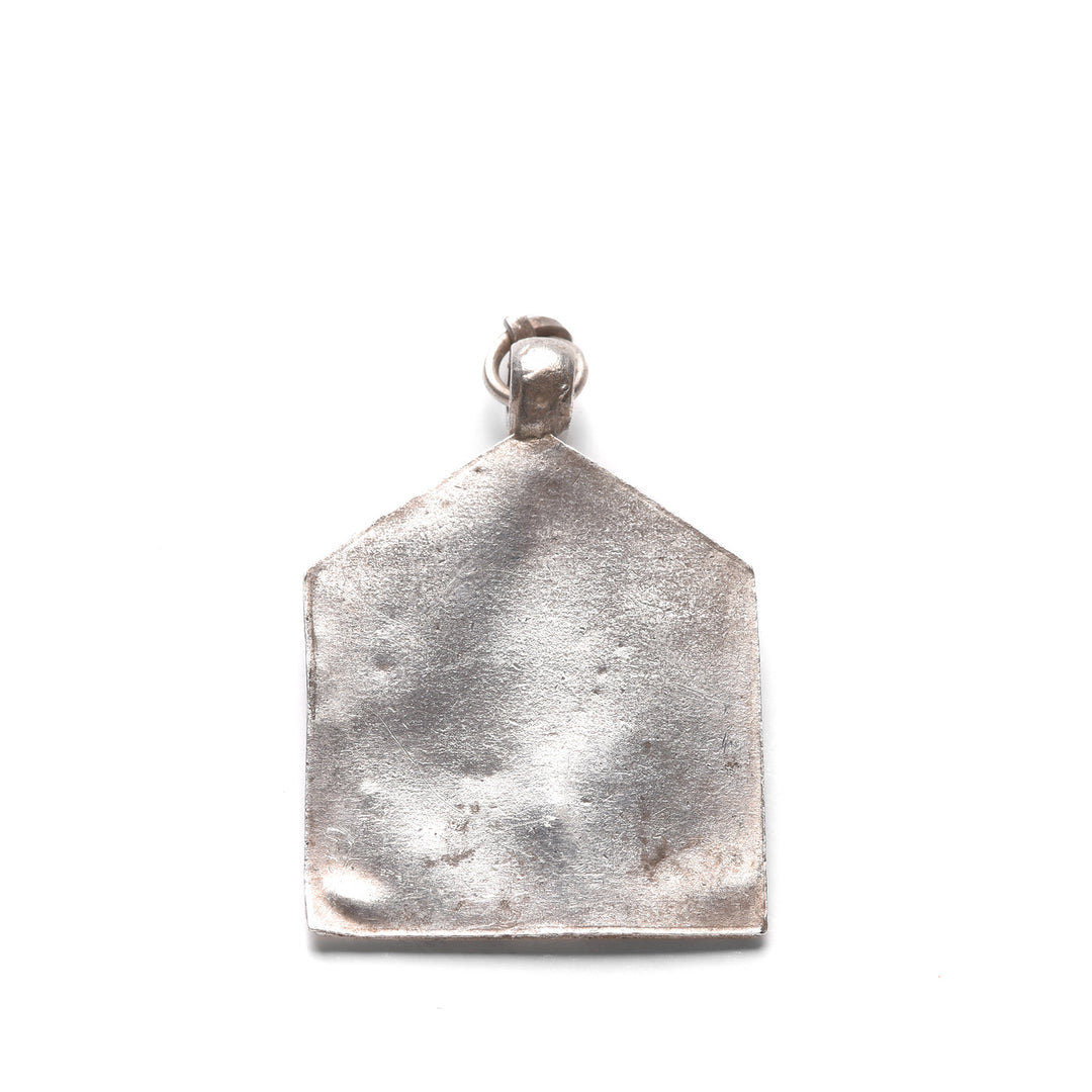 Back Of Antique Tribal Silver Bhumiya Raj Amulet - 19th Century | Indigo Antiques