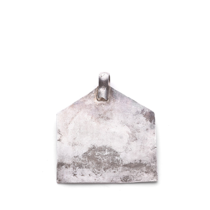 Back Of Antique Tribal Silver Indian Amulet from Rajasthan - 19th Century | Indigo Antiques