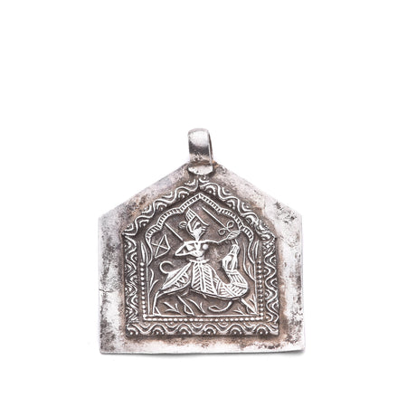 Tribal Silver Indian Amulet from Rajasthan - 19th Century