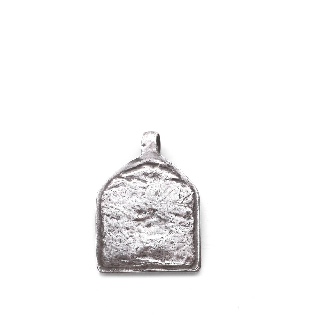 Reverse Of Tribal Silver & Gold Bhumiya Raj Amulet - 19thC | Indigo Antiques