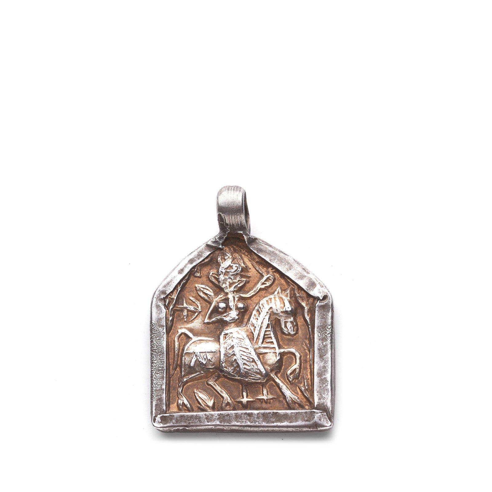 Tribal Silver & Gold Bhumiya Raj Amulet - 19thC | Indigo Antiques