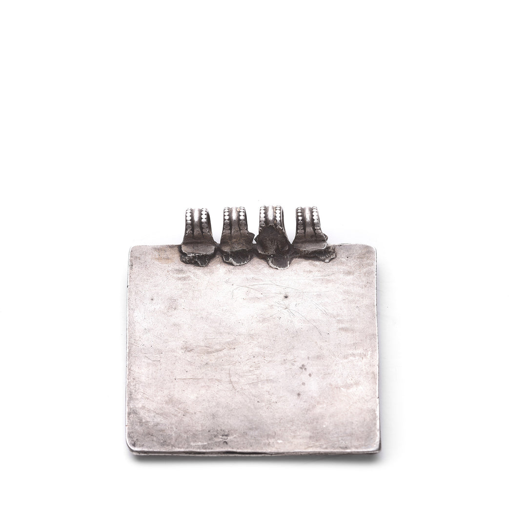 Back of silver amulet from Rajasthan