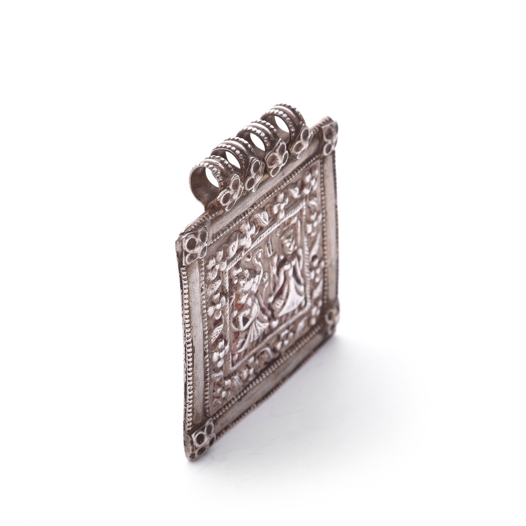 Tribal Silver Ganesh & Lakshmi Amulet - 19thC | Indigo Antiques