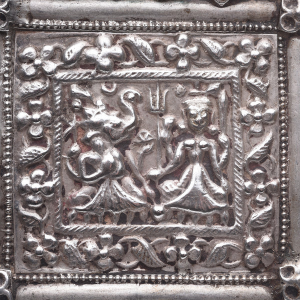 Tribal Silver Ganesh & Parvati Amulet - 19thC