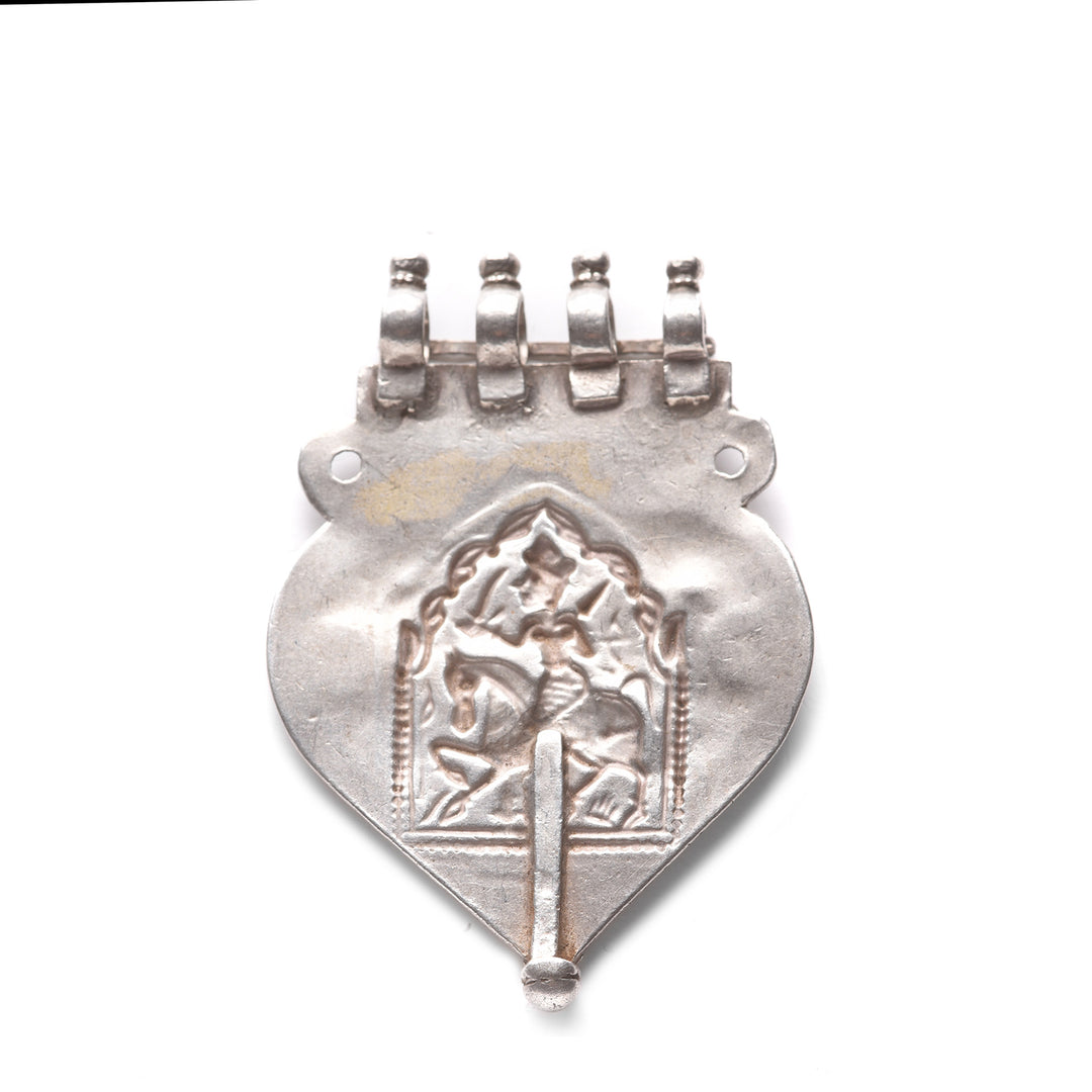 Reverse Of Tribal Silver Bhumiya Raj Amulet - 19thC | Indigo Antiques