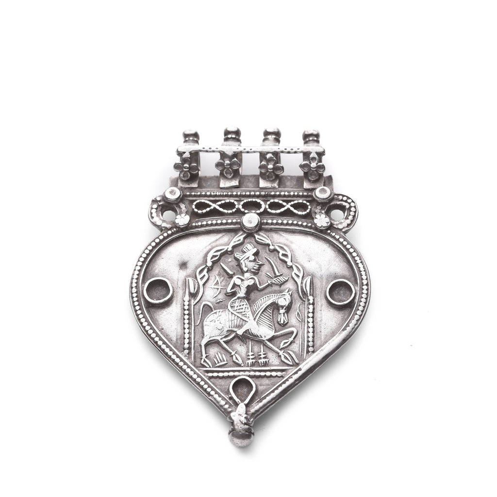 Tribal Silver Bhumiya Raj Amulet - 19thC