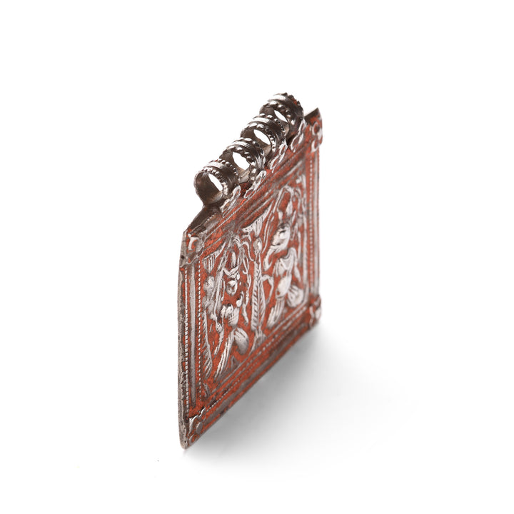 Side view of Silver Ganesh & Lakshmi Amulet 