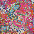 Pink Paisley Hand Block Printed Cotton Kantha Throw  - Double bed Size