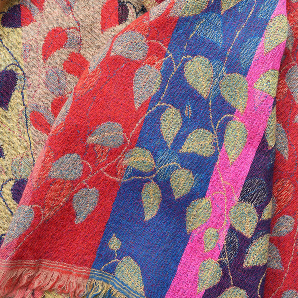 Multicoloured Jacquard Merino Wool Shawl