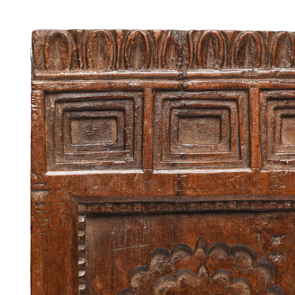 Carved Teak Votive Panel From Andrah Pradesh - Early 20thC