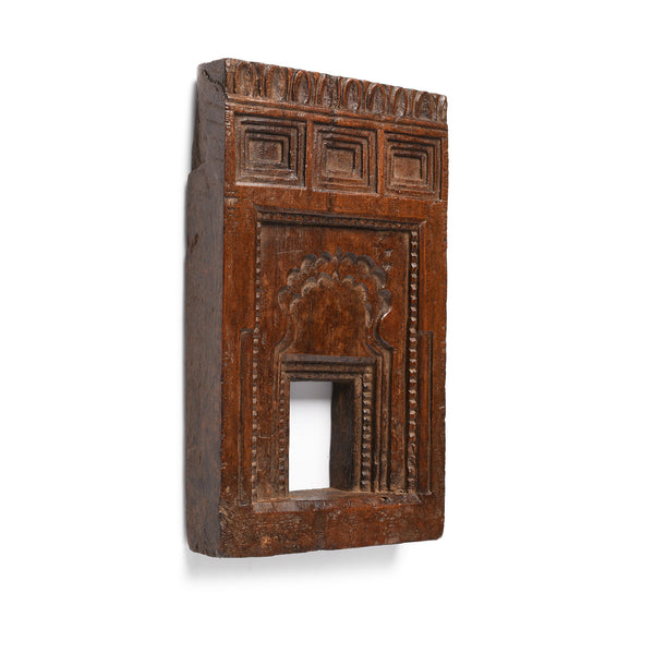 Carved Teak Votive Panel From Andrah Pradesh - Early 20thC