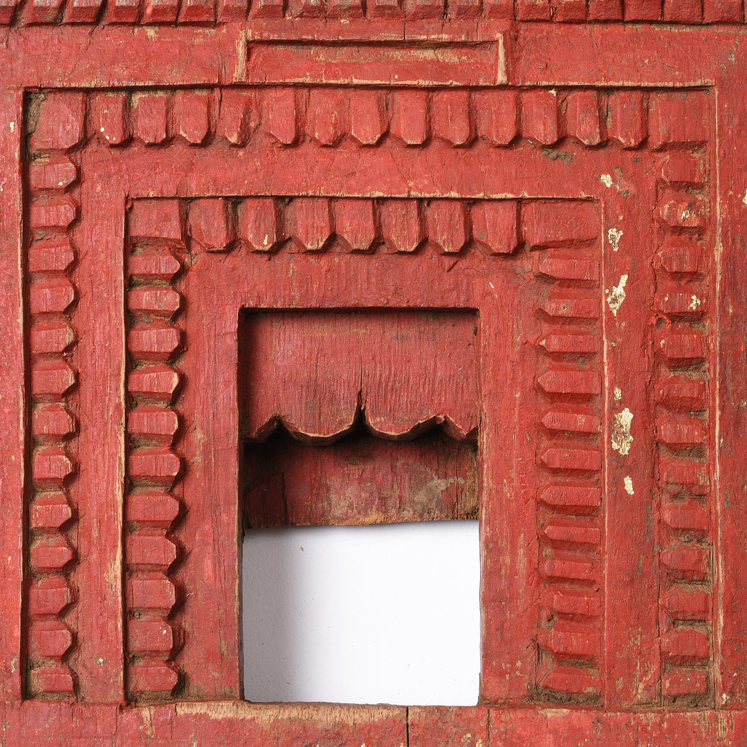 Detail From Antique Carved Teak Votive Panel From Andra Pradesh - 80-120 Yrs Old | Indigo Antiques