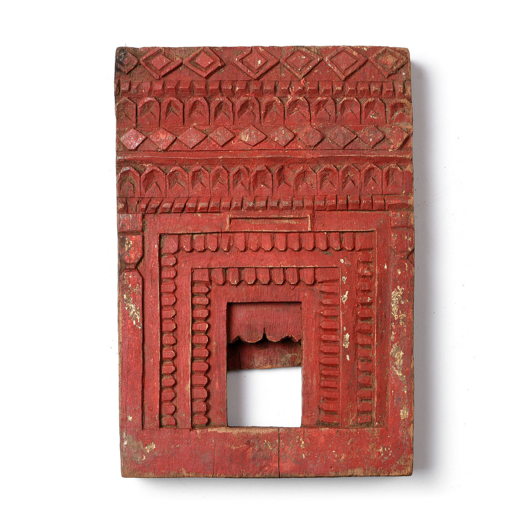 Antique Carved Teak Votive Panel From Andra Pradesh - 80-120 Yrs Old | Indigo Antiques