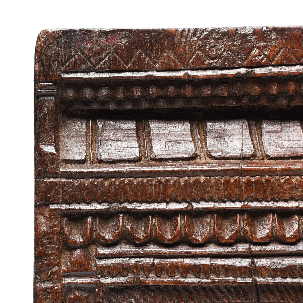 Carving Detail From Carved Indian Teak Votive Panel From Andra Pradesh - 19thC | Indigo Antiques