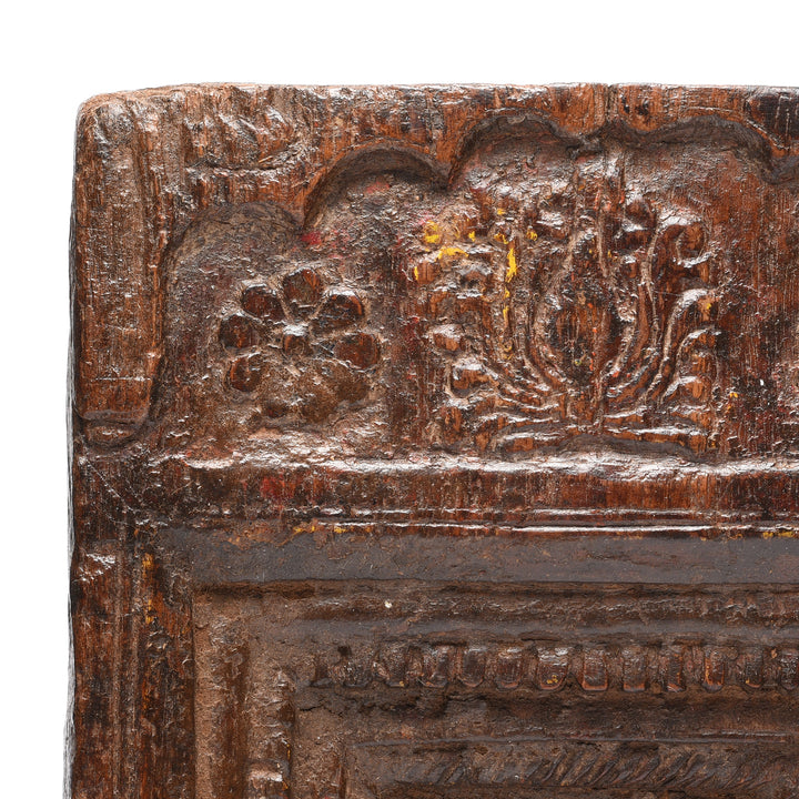 Detail From Antique Carved Teak Votive Panel From Andra Pradesh - 80-120 Yrs Old | Indigo Antiques