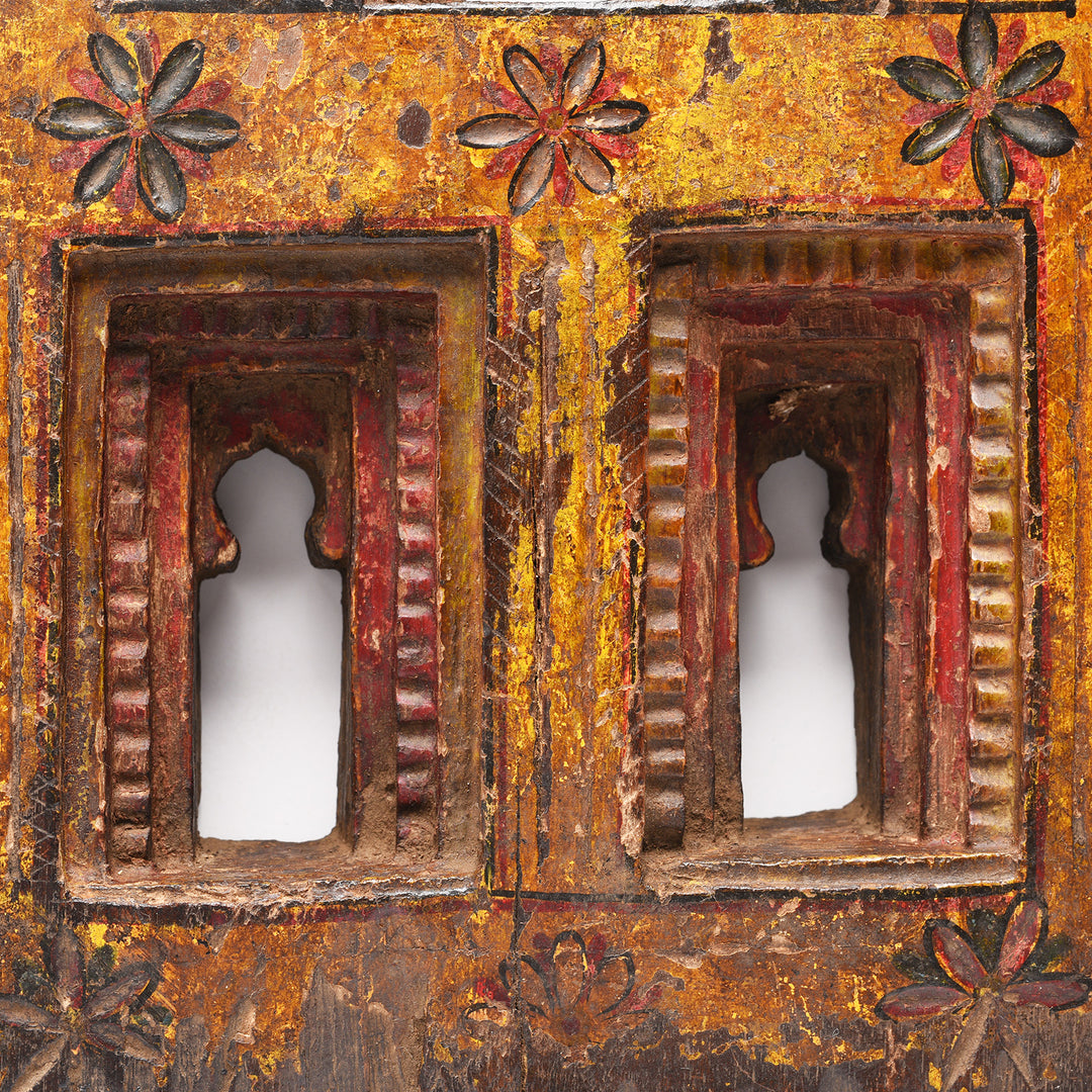 Detail From Carved Teak Votive Panel From Andra Pradesh - 80-120 Yrs Old | Indigo Antiques 