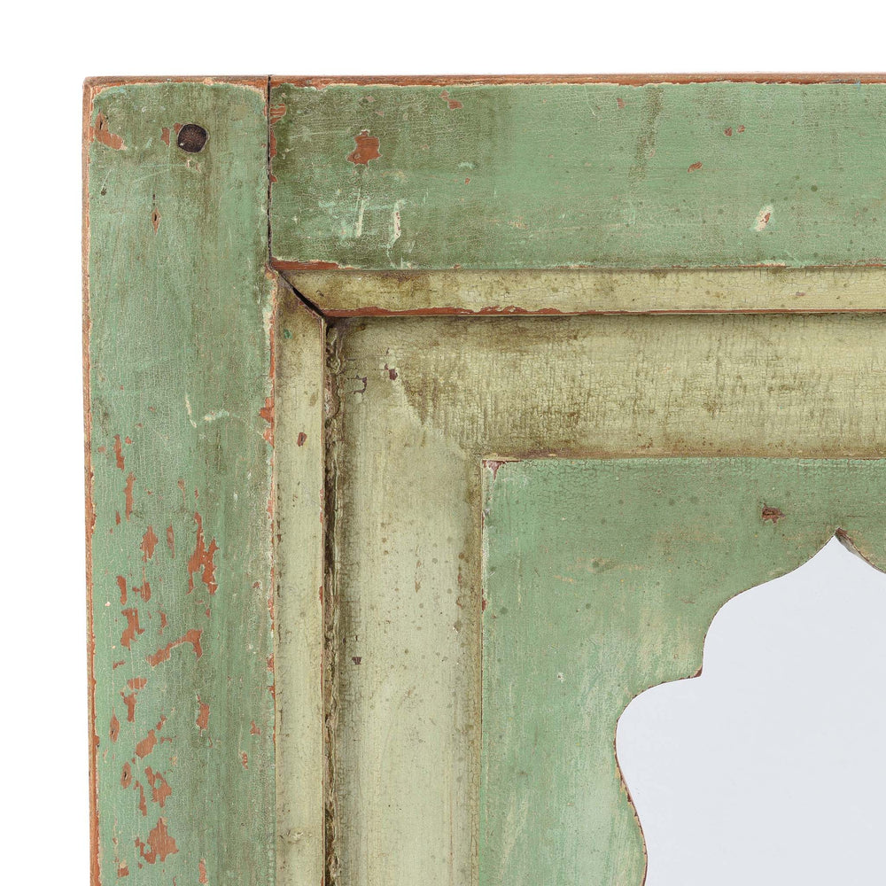 Corner Detail From  Mihrab Mirror Frame Made From An Old Teak Panel | Indigo Antiques