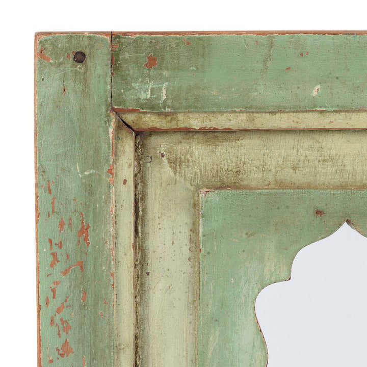 Corner Detail From  Mihrab Mirror Frame Made From An Old Teak Panel | Indigo Antiques