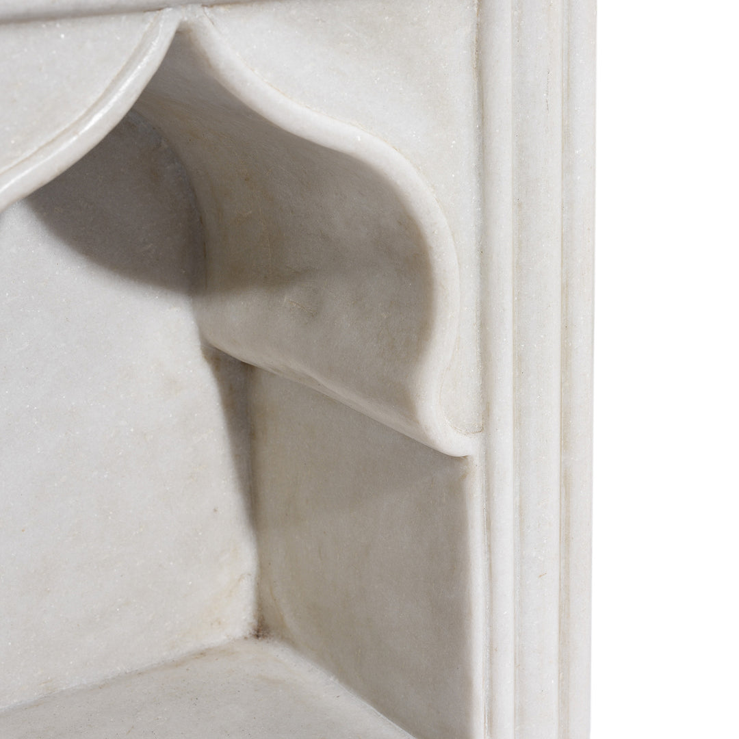 Carving Detail From Large Marble Mughal Single Lamp Niche - Mughal Style | INDIGO ANTIQUES