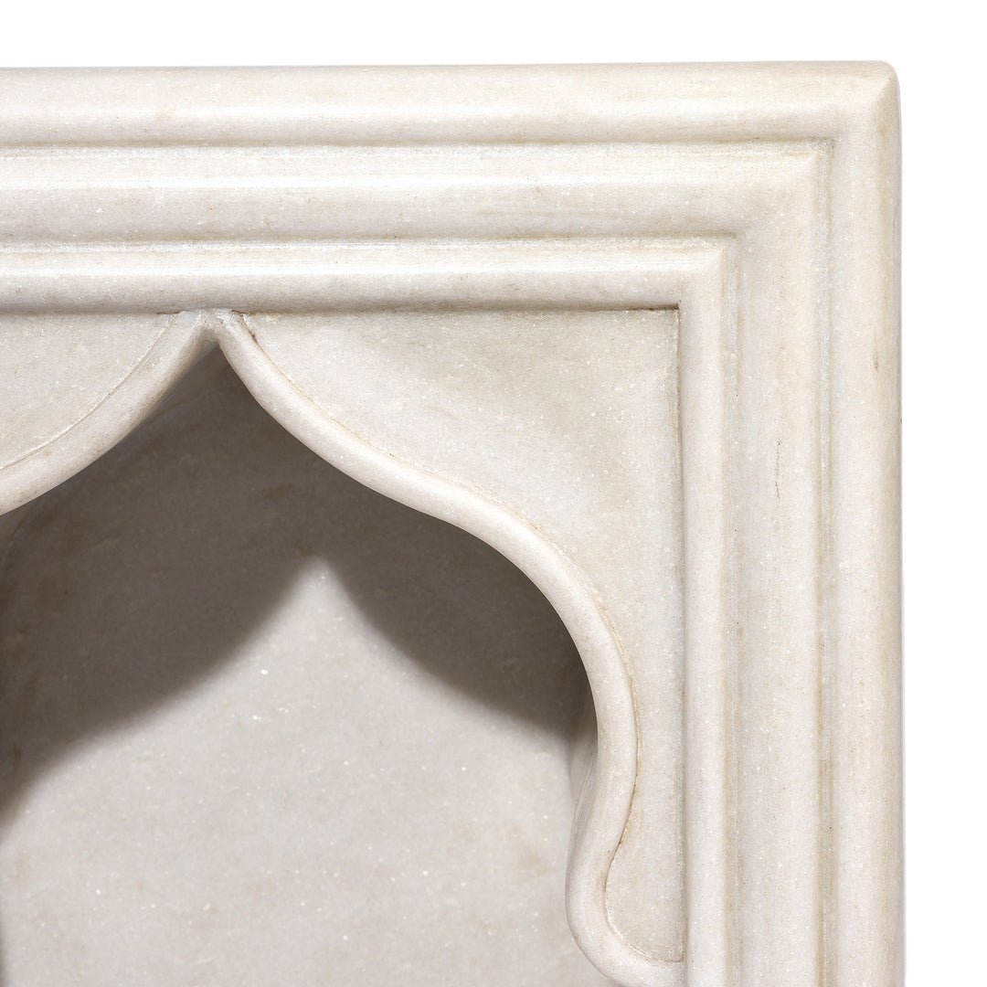 Carving Detail From Large Marble Mughal Single Lamp Niche - Mughal Style | INDIGO ANTIQUES