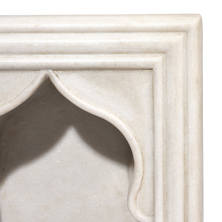 Carving Detail From Large Marble Mughal Single Lamp Niche - Mughal Style | INDIGO ANTIQUES