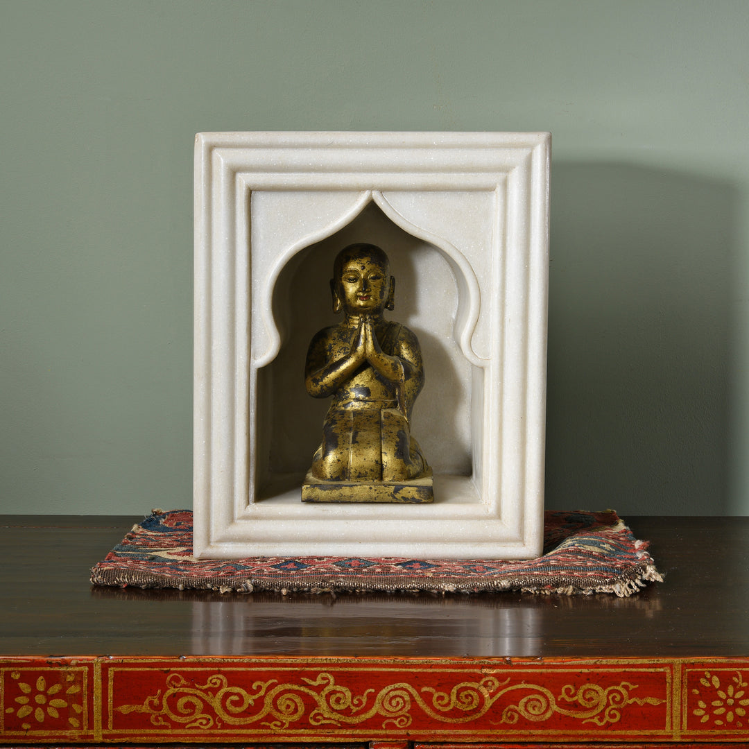 Large Marble Mughal Single Lamp Niche - Mughal Style