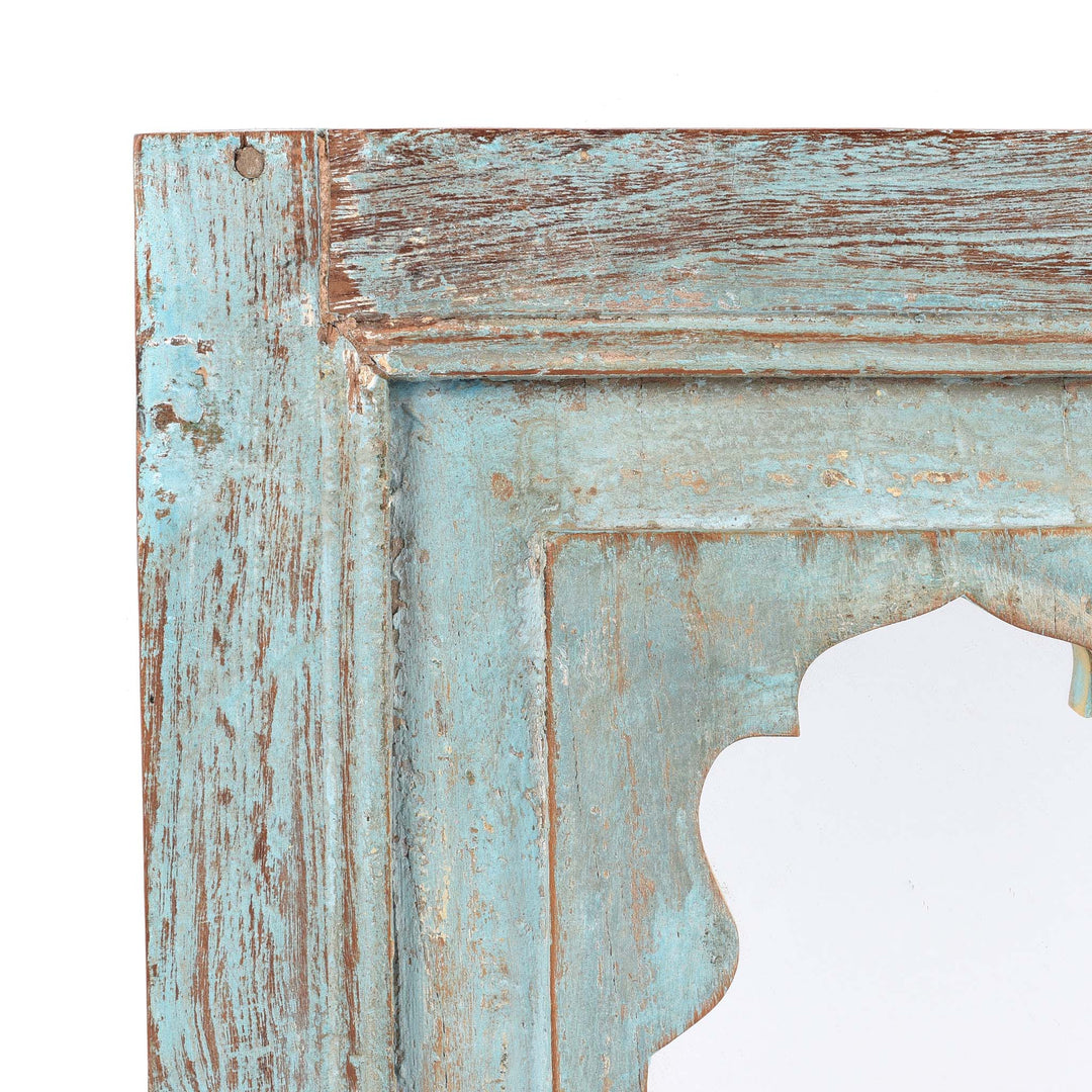 Corner Detail From  Mihrab Mirror Frame Made From Old Teak | Indigo Antiques