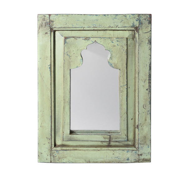 Green Mihrab Mirror Made From Old Teak Green Mihrab Mirror Made From Old Teak