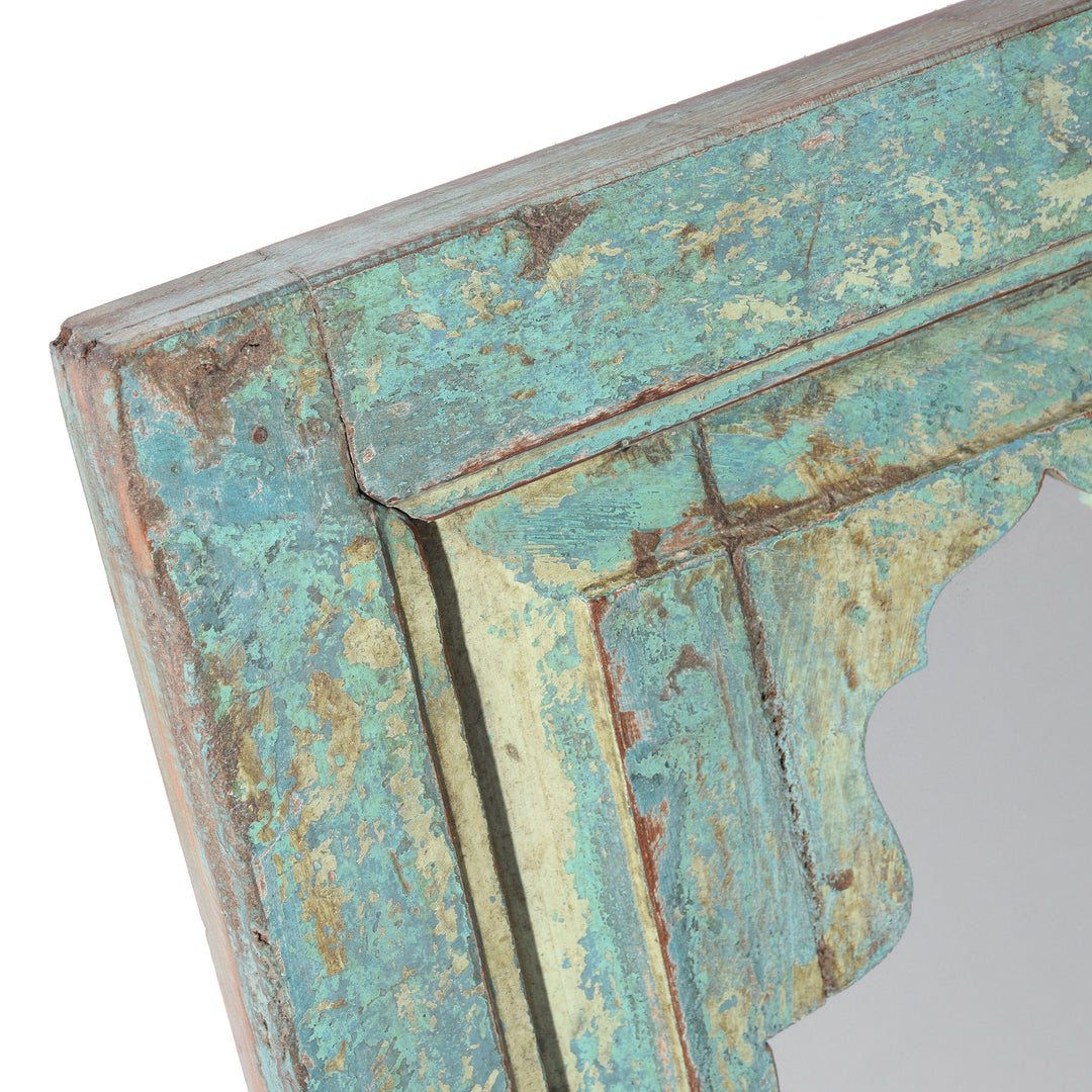 Depth Detail From Dark Green Mihrab Mirror Frames Made From Old Teak - Two Colours - 19thC | Indigo Antiques