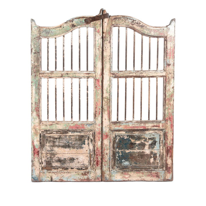 Painted Teak Dog Gates From Gujarat - 19Thc | Indigo Antiques