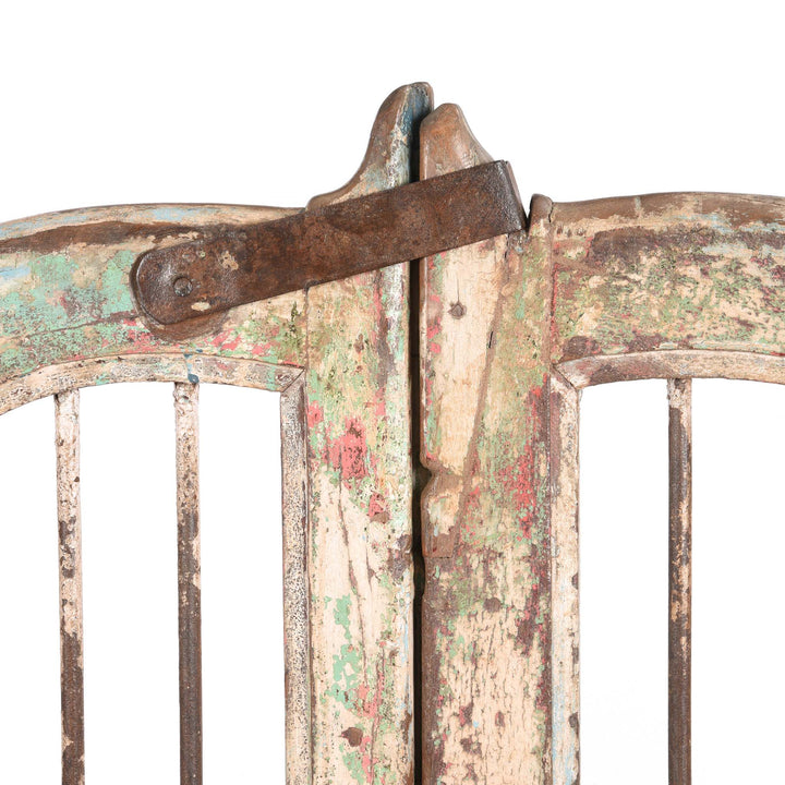 Latch On Painted Teak Dog Gates From Gujarat - 19Thc | Indigo Antiques