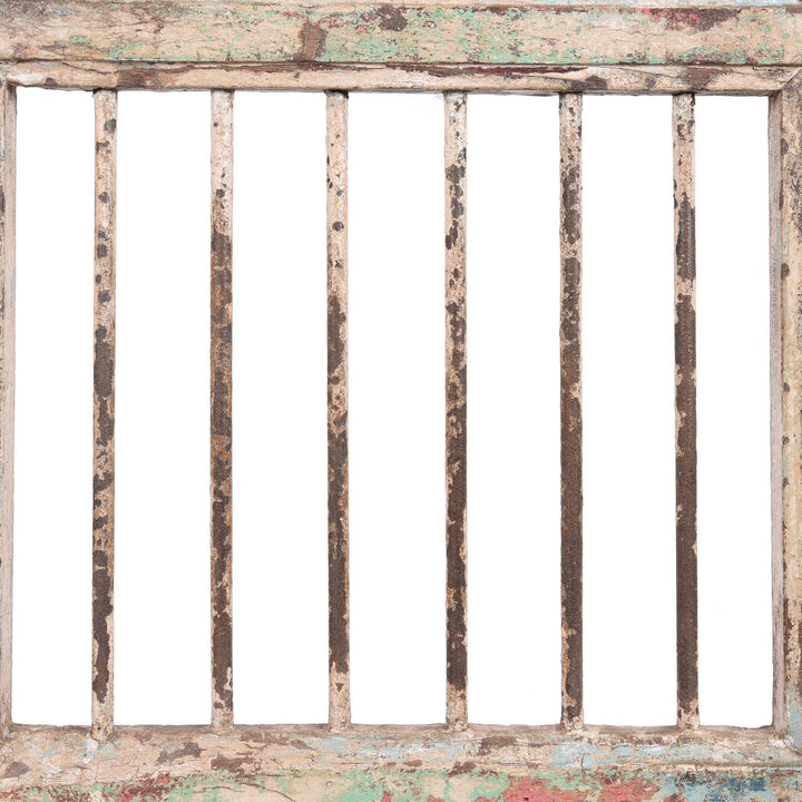 Bars Detail From Painted Teak Dog Gates From Gujarat - 19Thc | Indigo Antiques