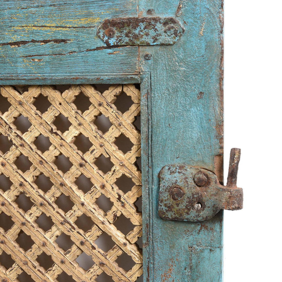 Detail From Painted Teak Dog Gate From Gujarat - 19thC | Indigo Antiques