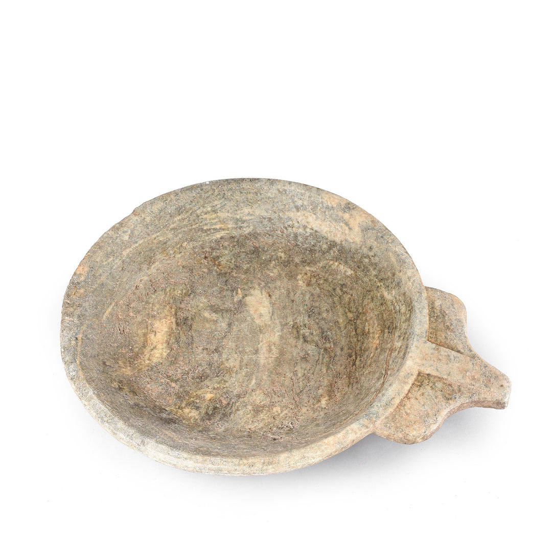Top View Of Indian Carved Stone Parath Bowl - 19thC | Indigo Antiques
