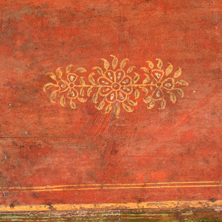 Paintwork Design Detail From Antique Painted Teak Singhasan From Bikaner -  India  - 19thC | Indigo Antiques