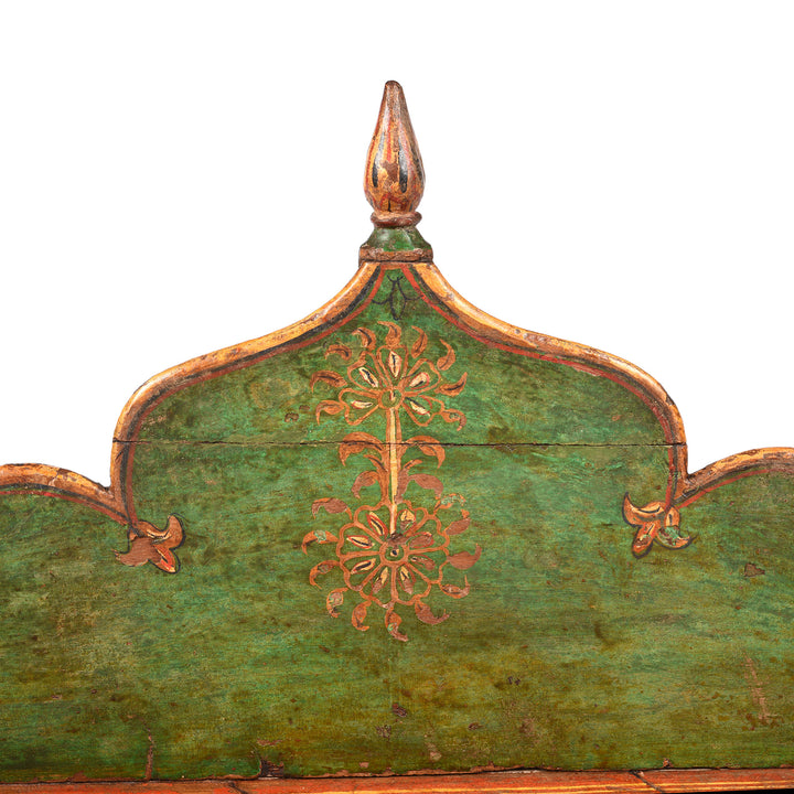 Design Detail From Antique Painted Teak Singhasan From Bikaner -  India  - 19thC | Indigo Antiques