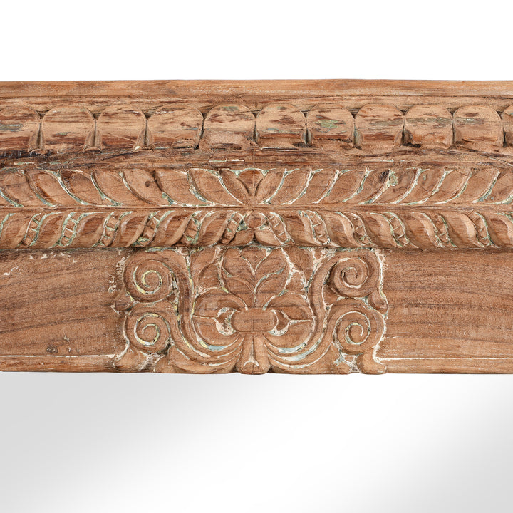 Carving Detail From Indian Mirror Made From An Old Painted Window - 19thC | Indigo Antiques