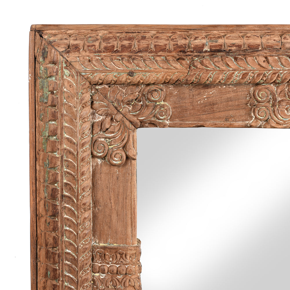 Carving Detail From Indian Mirror Made From An Old Painted Window - 19thC | Indigo Antiques