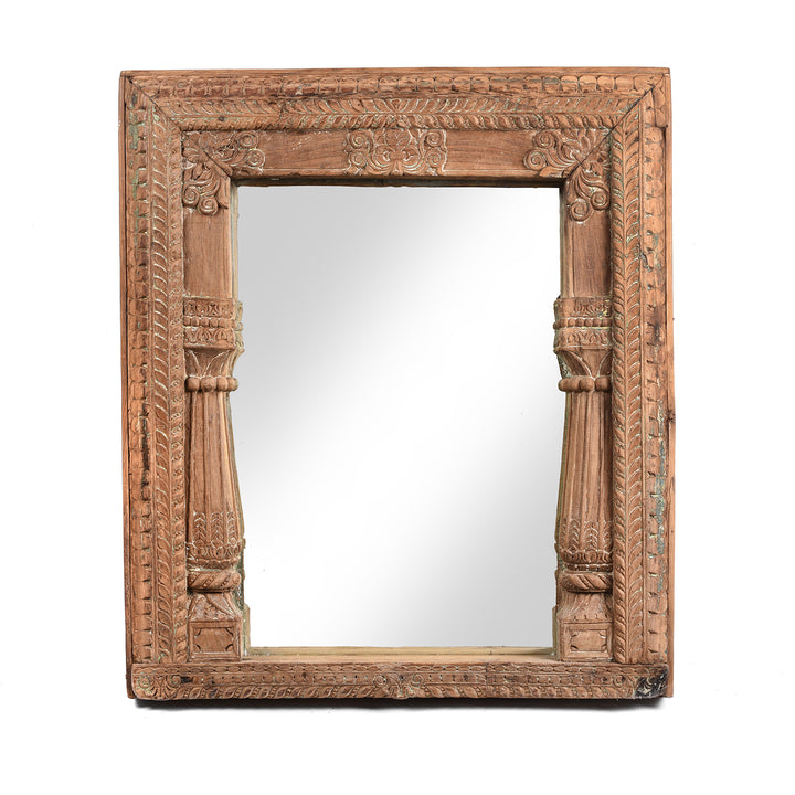 Indian Mirror Made From An Old Painted Window - 19thC | Indigo Antiques