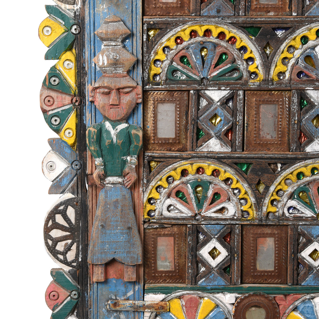 Figure Detail From Indian "Damchiya" Dowry Chest From Kutch - Ca 1920 | Indigo Antiques