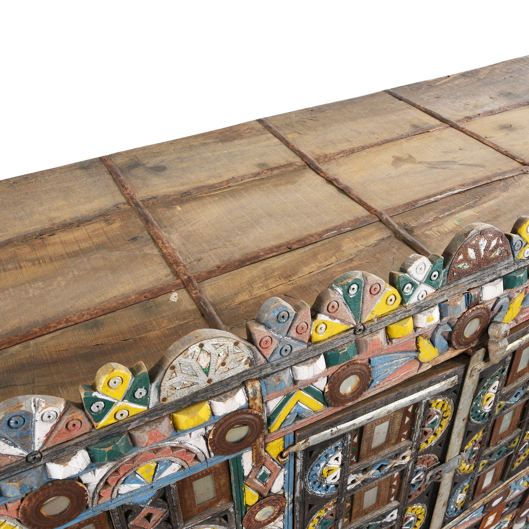 Surface Of Indian "Damchiya" Dowry Chest From Kutch - Ca 1920 | Indigo Antiques
