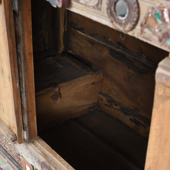 Interior Compartment In Indian "Damchiya" Dowry Chest From Kutch - Ca 1920 | Indigo Antiques