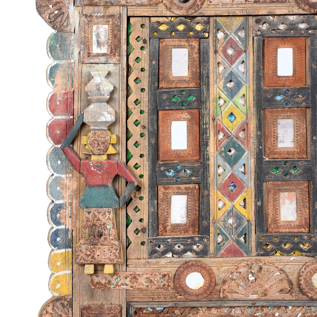 Figure Detail From Indian "Damchiya" Dowry Chest From Kutch - Ca 1920 | Indigo Antiques