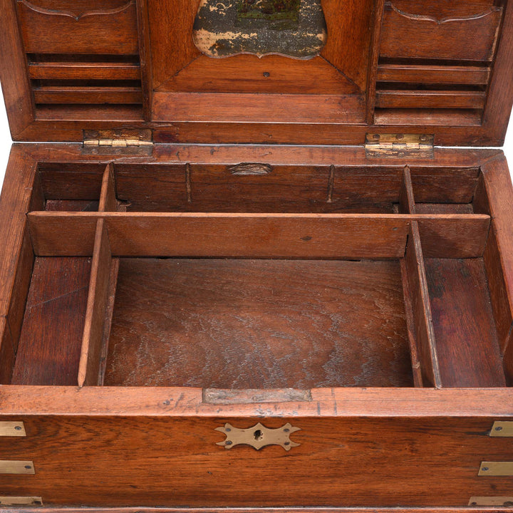 Interior Of Brass Bound Teak Box From Rajasthan - 19thC | Indigo Antiques