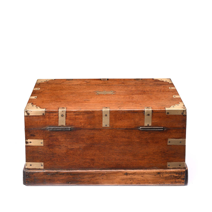 Reverse Of Brass Bound Teak Box From Rajasthan - 19thC | Indigo Antiques
